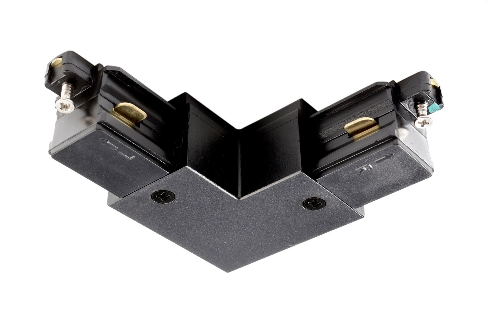 Connettore a L destro nero 1PH Mini