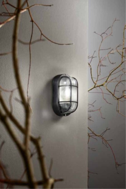lampada ovale nera IP54