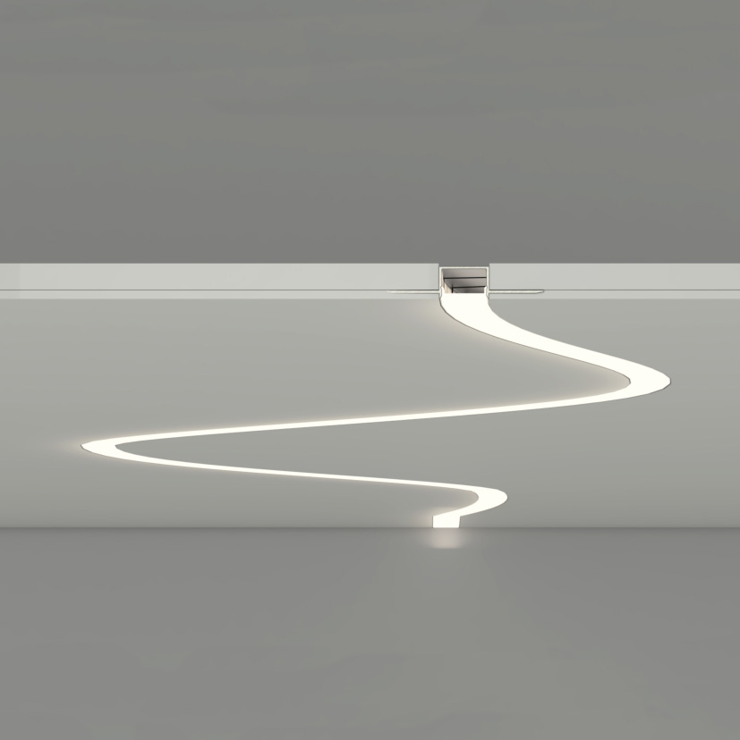 Profilo LED da incasso piegabile orizzontalmente