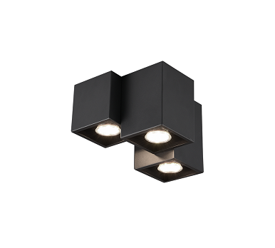 faretto da superficie nero 3xGU10