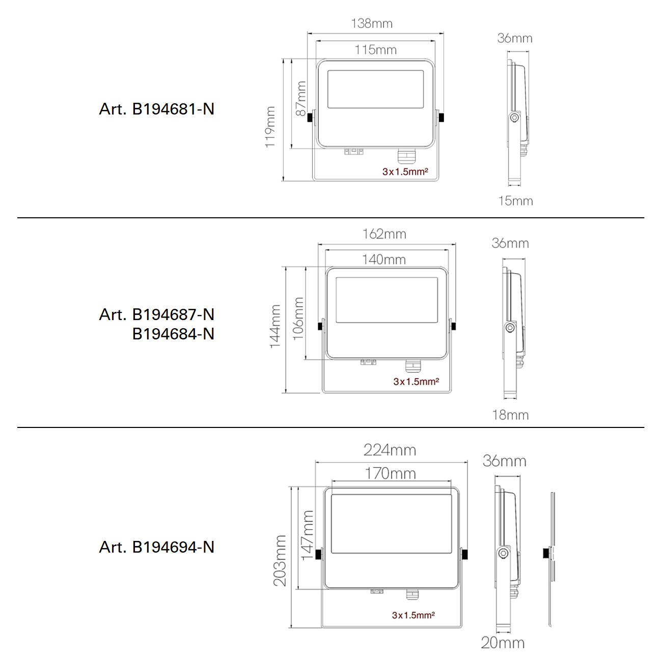 LED Strahler CCT IP65 Grau