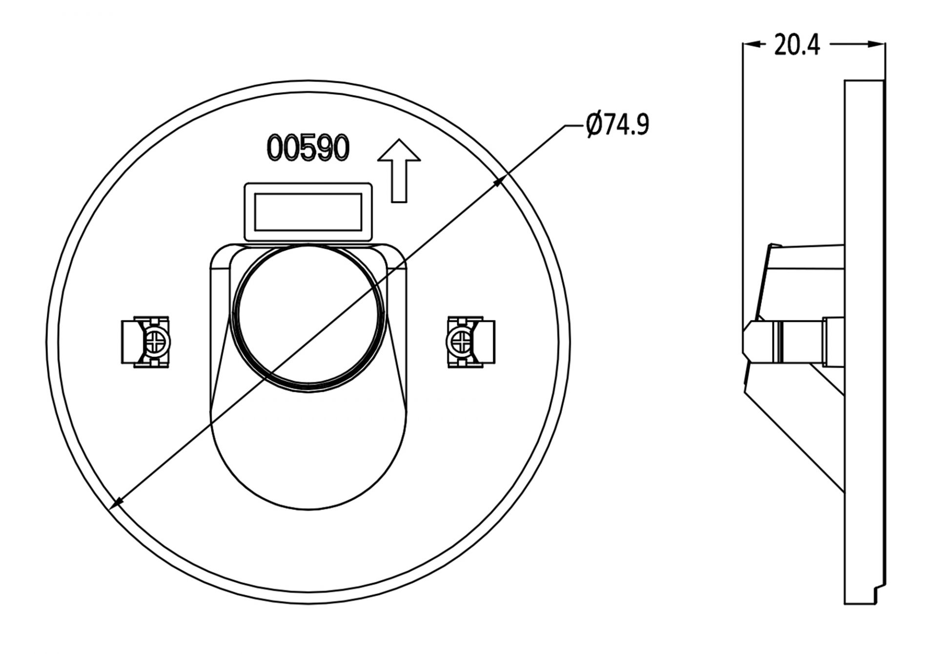 Applique LED da incasso bianco Ø75mm 3,5W 230lm 38° IP20