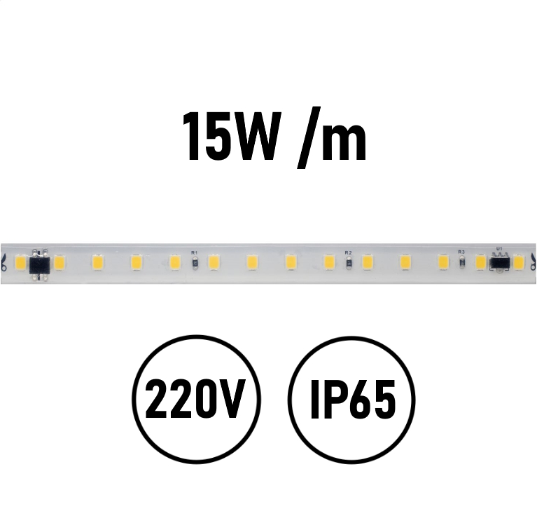 Striscia LED 220V 15W IP65