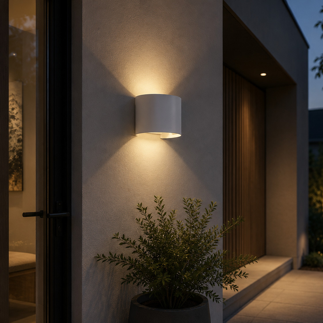 Wandleuchte LED IP54 Gerundet Dir./Ind.