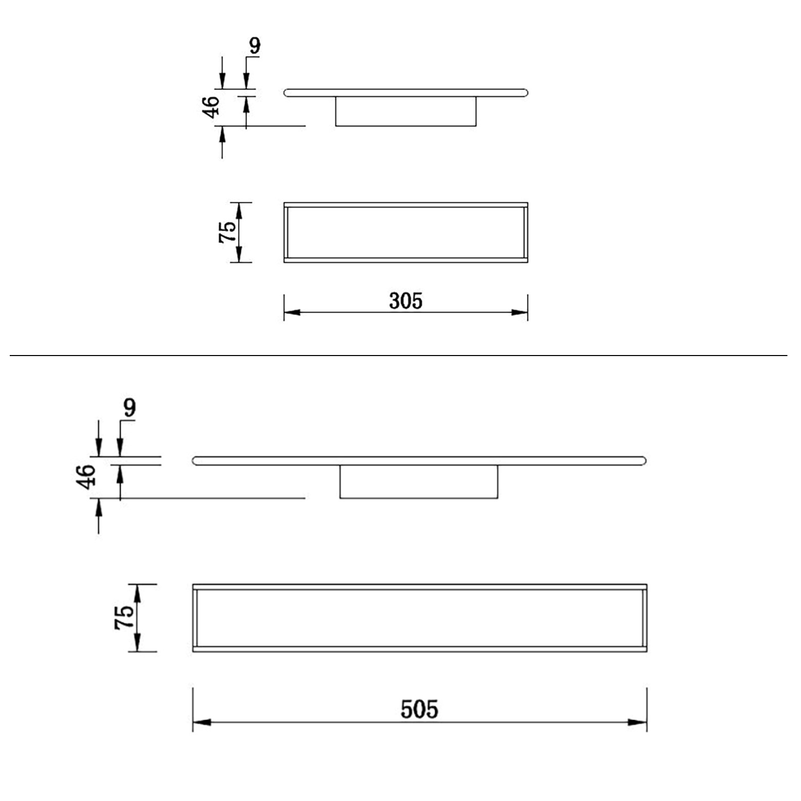 Applique LED up/down nero