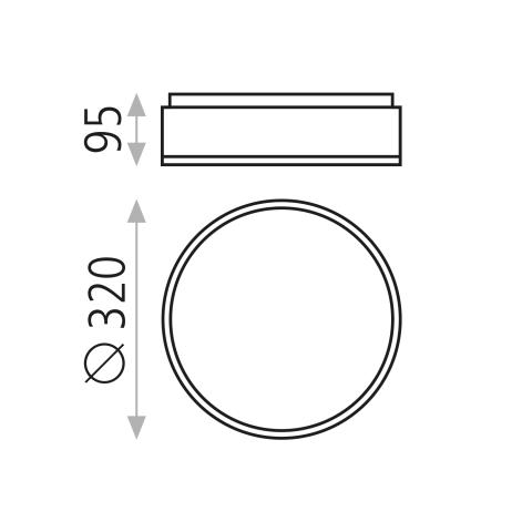 Plafoniera LED dir/ind. Ø32 nero CCT