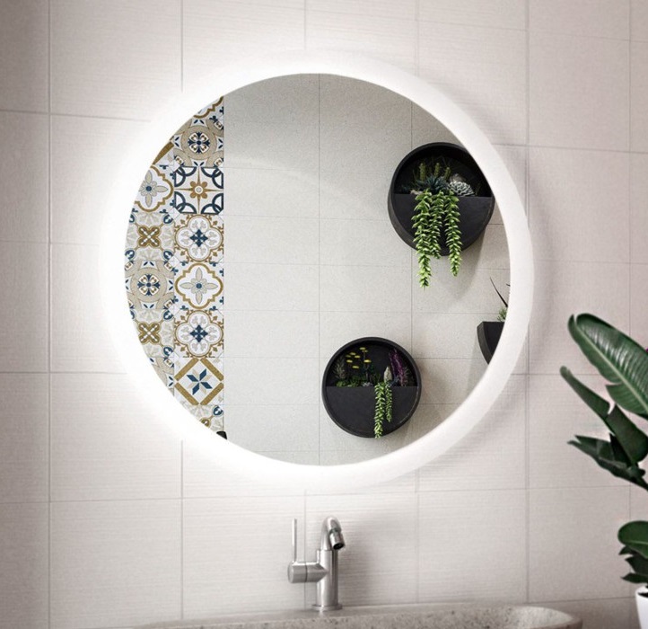 Specchio LED con bordo sabbiato