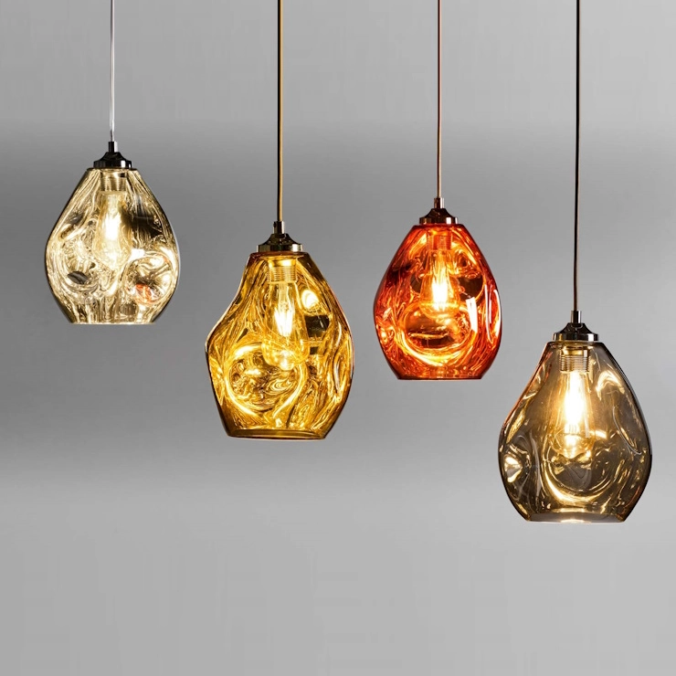 Hängeleuchte Glas E27 Grau