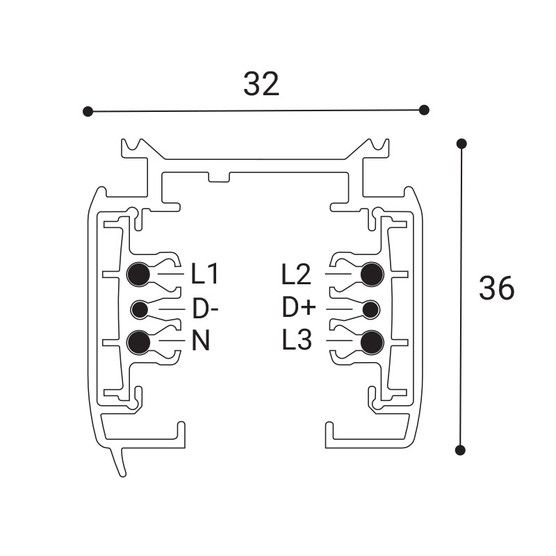 3PH-Stromschiene DALI Schwarz