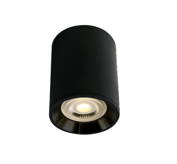 Faretto da superficie nero/nero Ø7 GU10