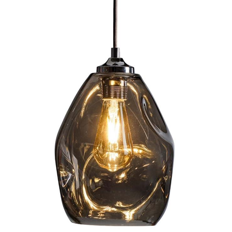 Hängeleuchte Glas E27 Grau