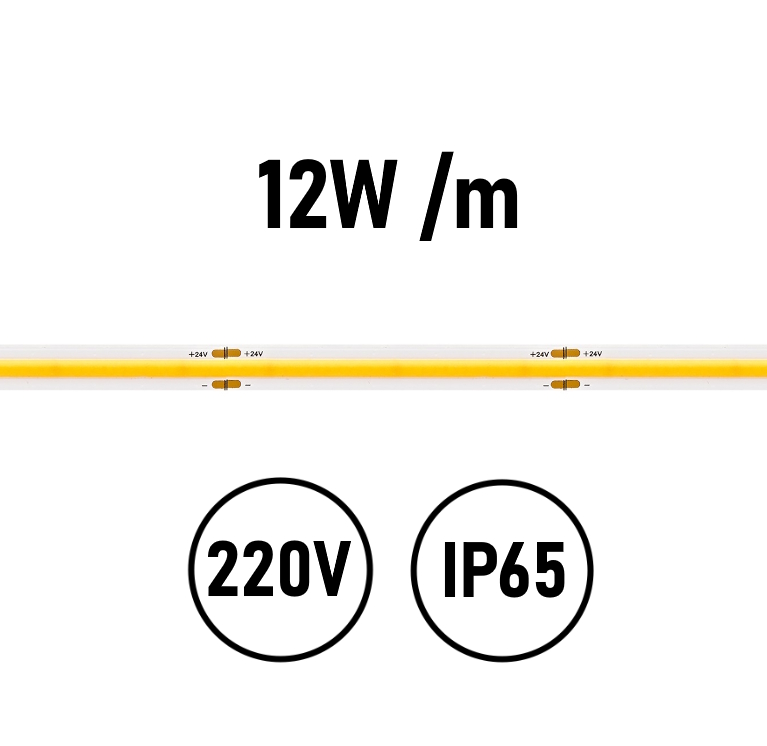 LED Streifen COB 220V 12W IP65