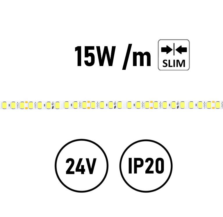 Striscia LED Sottile 15W IP20 24V