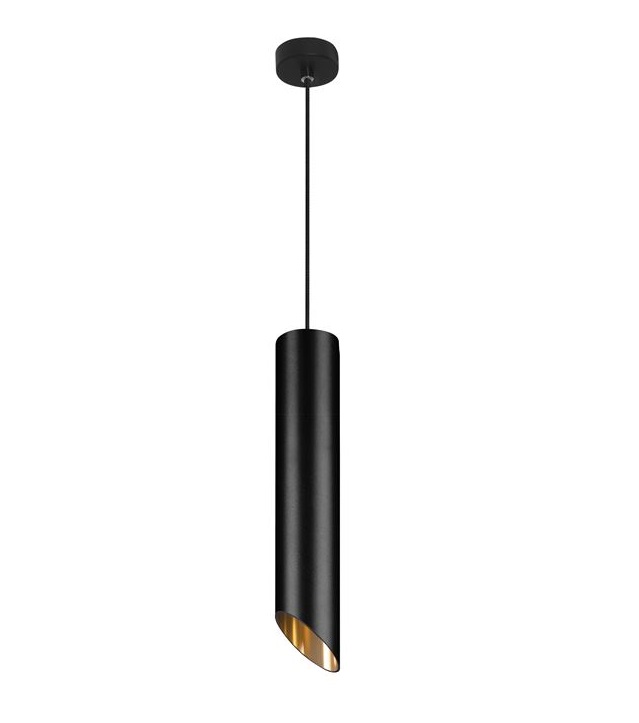 Lampada a sospensione cilindro GU10 nero/oro