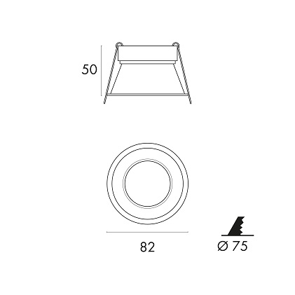 Faretto da incasso GU10 nero Ø82mm