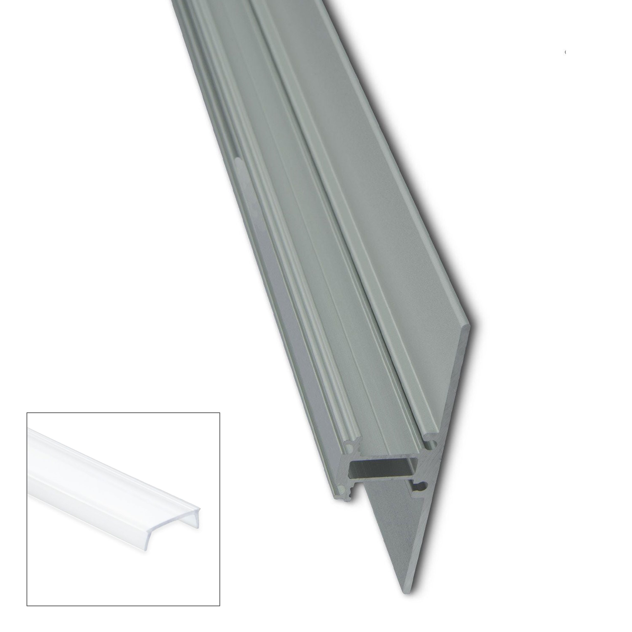 Profilo a T in alluminio con 2x copertura opale