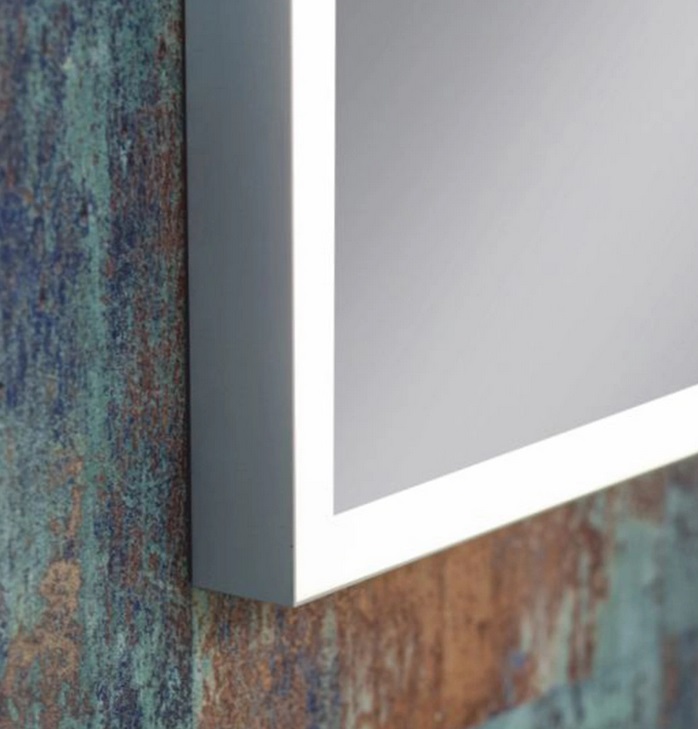 Specchio LED rettangolare con cornice - solo luce diretta