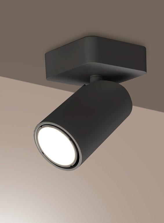 faretto nero 1xGU10