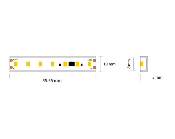 LED Streifen SAUNA 9,6W 2700K IP67 24V LED Streifen SAUNA 9,6W 2700K IP67 24V