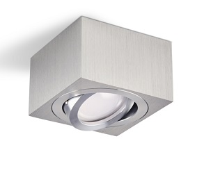 faretto da superficie piatto alluminio 8x8x5cm