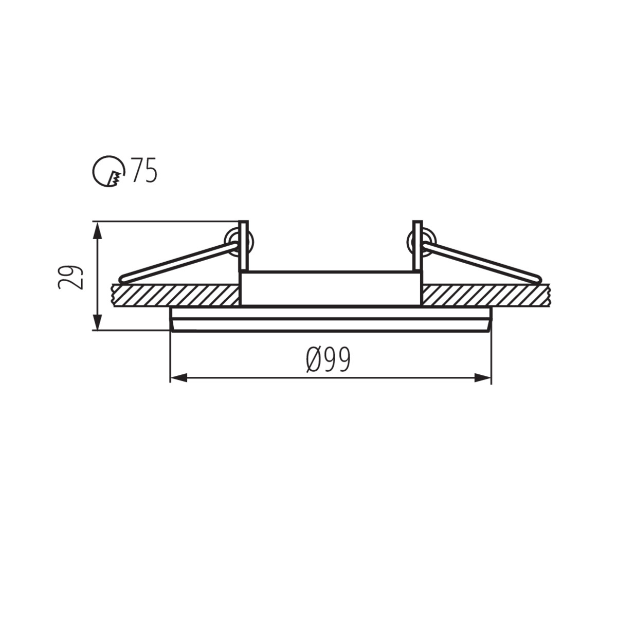 Faretto da incasso GU10 decoro argento Ø99mm orientabile