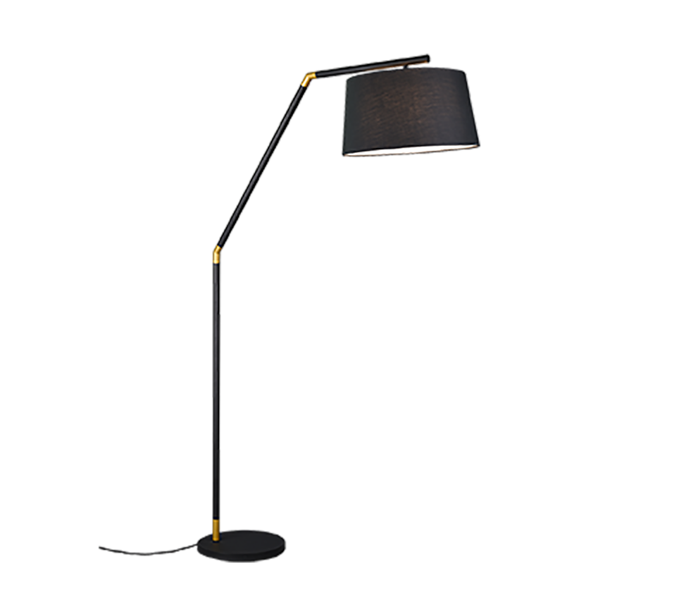 Lampada da terra tessile nero 1xE27