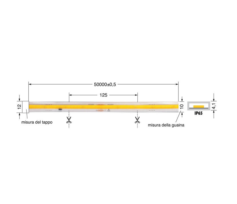 LED Streifen COB 220V 12W IP65