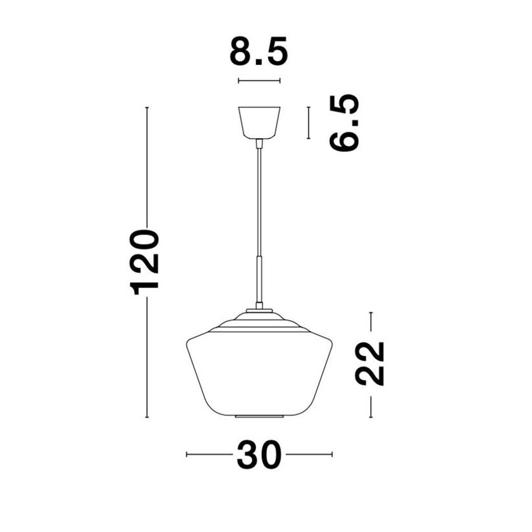Lampada a sospensione in vetro fumé Ø30