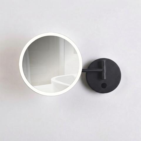 Specchio da trucco LED nero opaco 7W