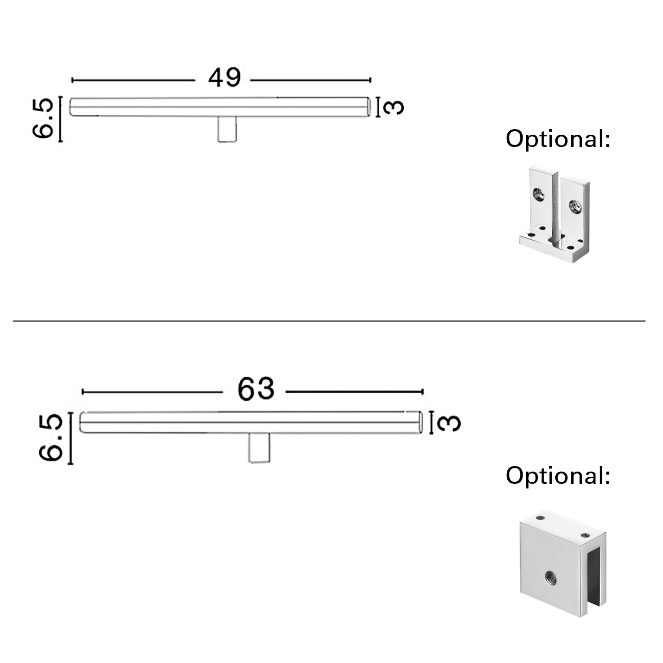 Aufsatz-Spiegelleuchte LED Chrom