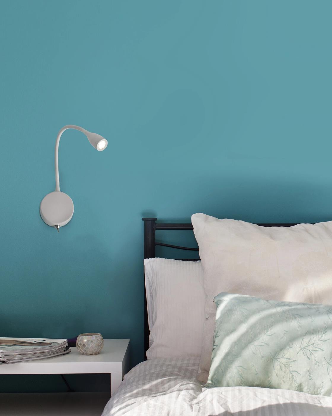 Lampada da lettura a LED braccio flessibile cromato 3W