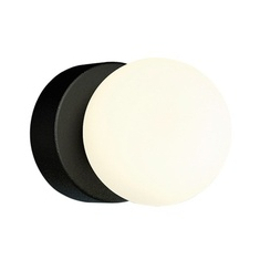 Applique vetro/nero IP44 Ø8cm