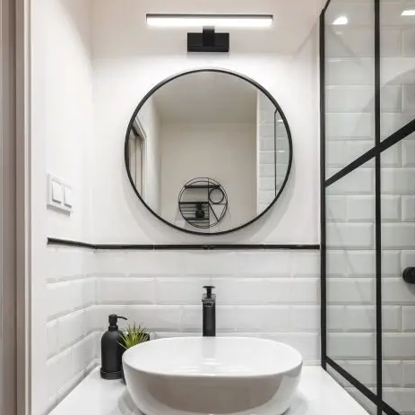 Luce a specchio a LED nero IP44