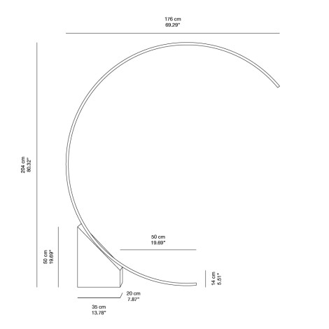 Lampada da terra LED arco oro