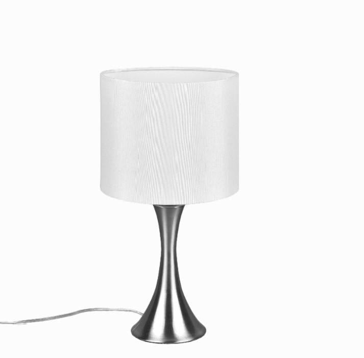 Lampada da tavolo nichel/bianco Ø20cm E27