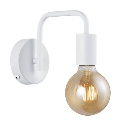 Wandleuchte E27 Weiß mit Schalter