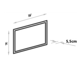 Specchio LED rettangolare con cornice – luce diretta/indiretta