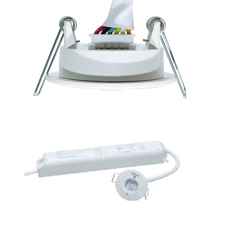Luce di emergenza incasso Ø4cm 1W 3h