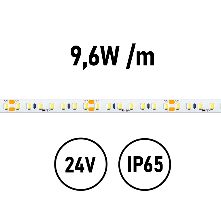 LED Streifen 9,6W 3000K IP65 24V