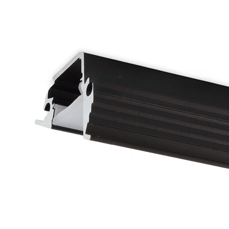 Profilo da incasso LED nero 70° + copertura opale