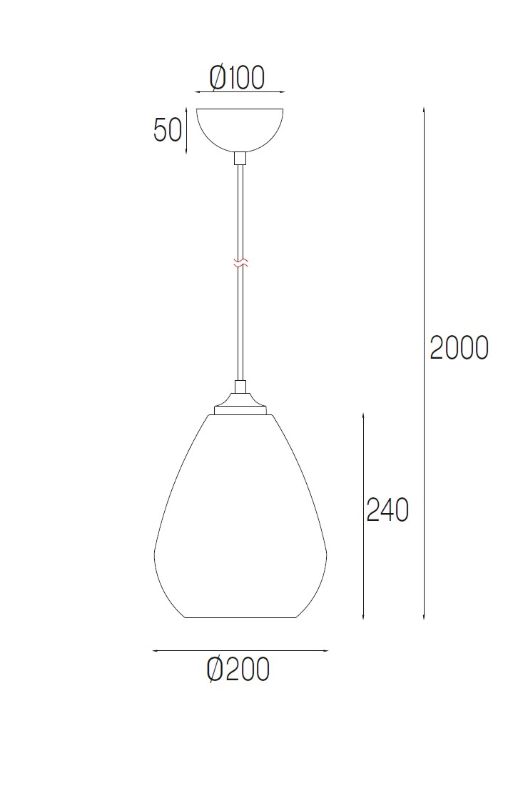 Hängeleuchte Glas E27 Grau