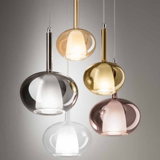 Lampada a sospensione in vetro ametista