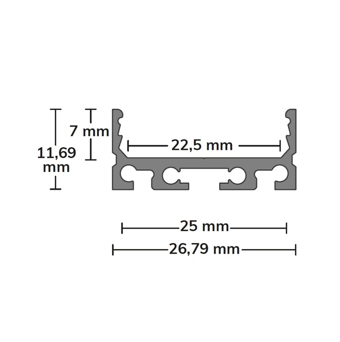 Profilo LED 27×12 mm incl. copertura opale