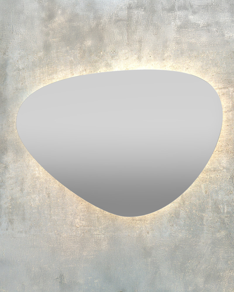 Specchio LED forma asimmetrica – illuminazione indiretta