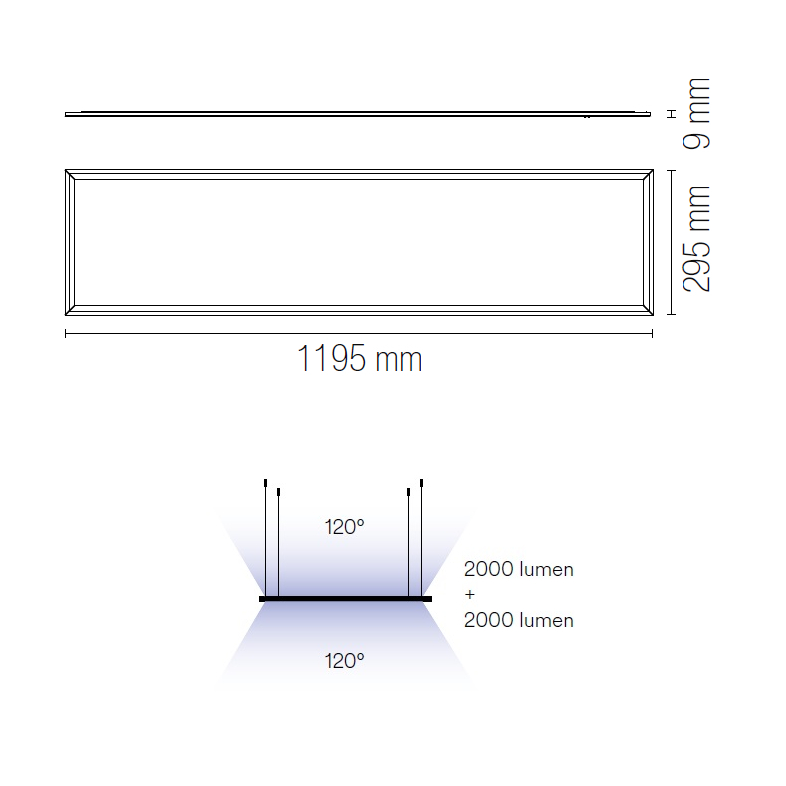 LED Panel 120x30 dir./ind. 4000K
