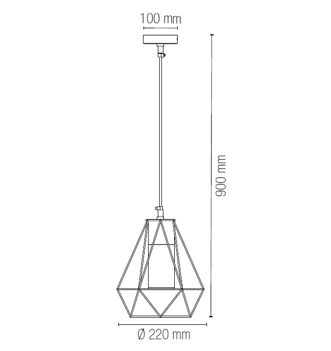 Lampada a sospensione IP44 E27 antracite