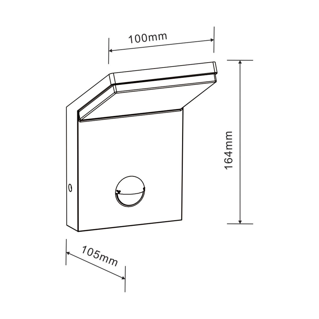 Applique LED bianco IP54 3000K con sensore