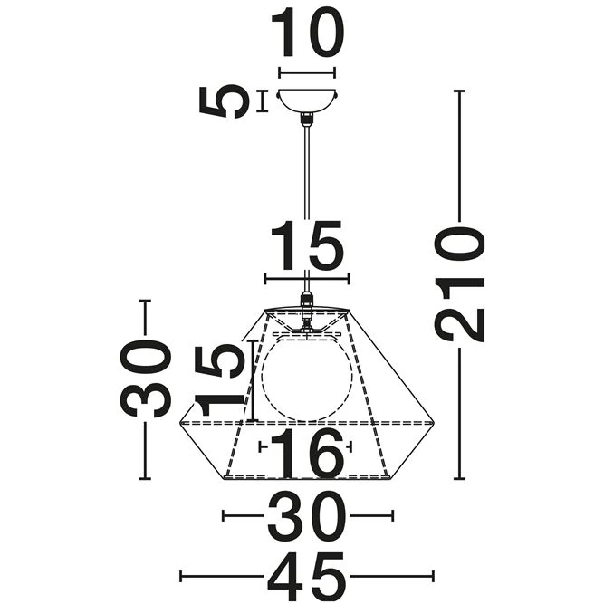 Lampada a sospensione IP65 nero