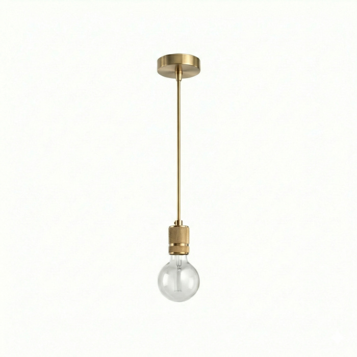 Lampada a sospensione E27 oro, cavo tessile oro