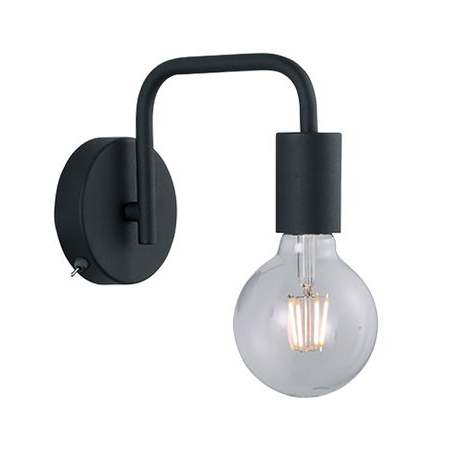 Lampada da parete 1xE27 con interruttore nero